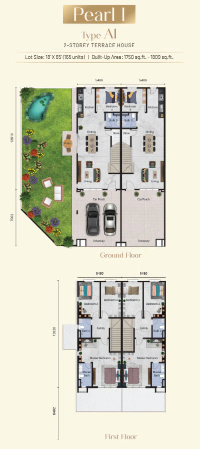 Eco Tropics 双层 Terrace House Floor Plan
