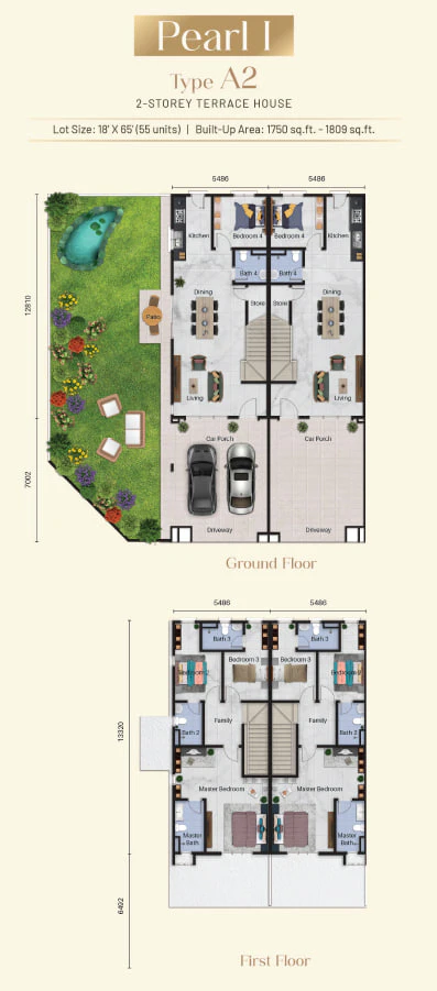 Eco Tropics 双层 Terrace House Floor Plan