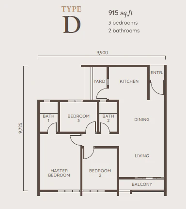 Paragon Gateway Type D Floor Plan