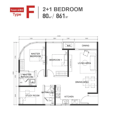 The M Macrolink Type F Floor Plan